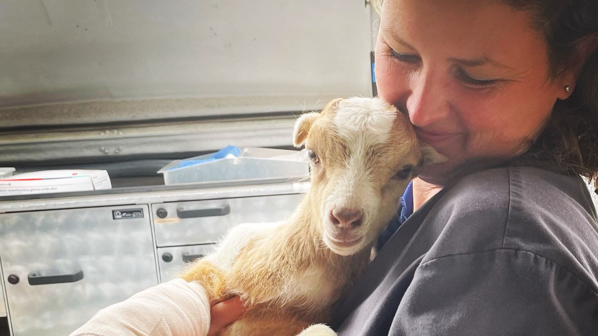Vanessa Rood with goat